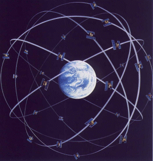 Družice navigačného systému GPS.